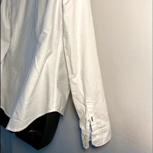 White Office Classic 100% Cotton T-Shirt front button - Picture 8 of 11